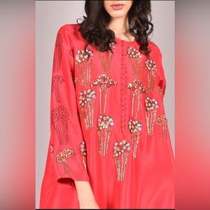 Elegant Red Embellished Maxi Dress by Muse luxe